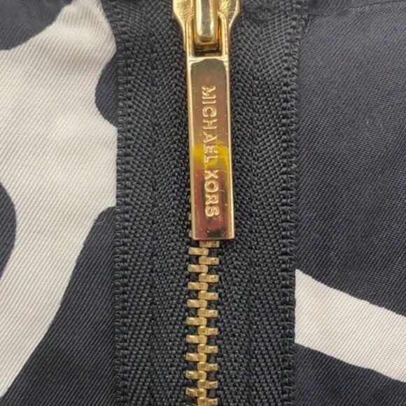 MICHAEL Michael Kors Women Silk Beaded Cuffs Giraffe Print Dress Size M - Picture 9 of 11